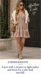 Zimmermann Freja Shirred Waist Mini Dress – Jadore Paisley – styled editorial look 3