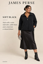 James Perse Y/OSEMITE Half-Zip Funnel Neck – Black – styled editorial look 3