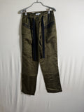 Elizabeth and James Satin Trousers – Olive – front