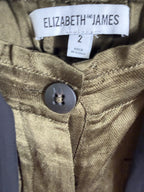 Elizabeth and James Satin Trousers – Olive – label