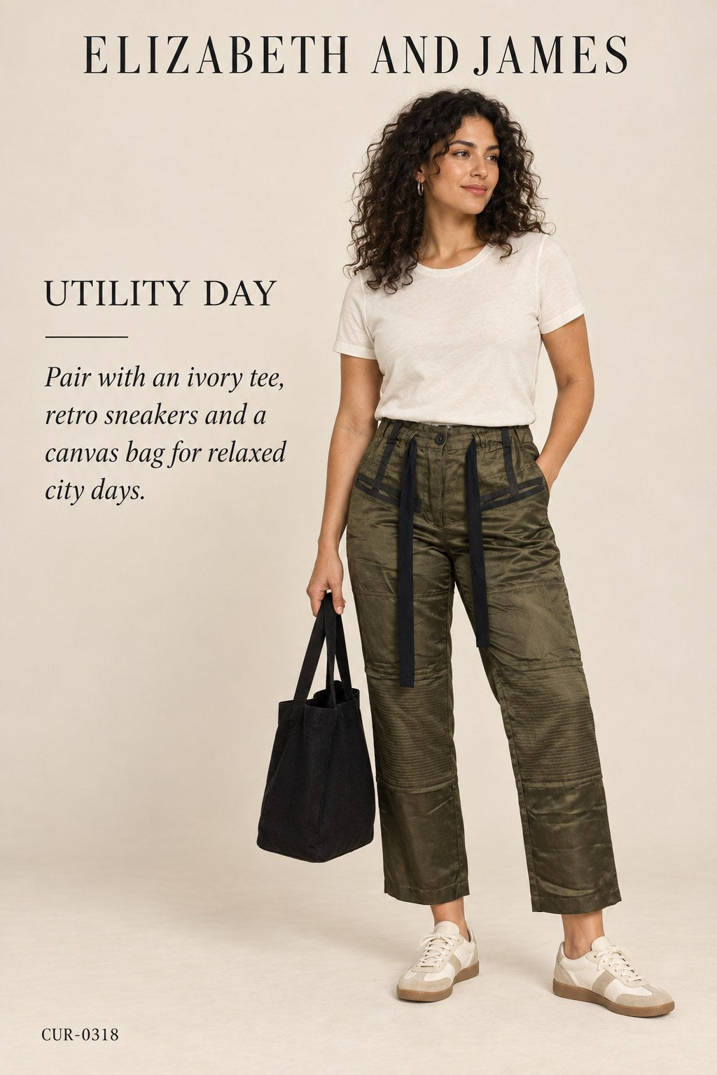 Elizabeth and James Satin Trousers – Olive