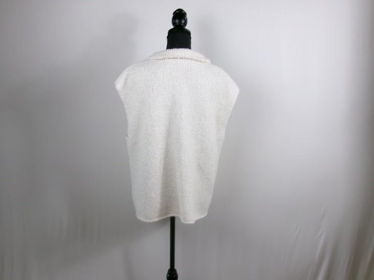 James Perse Sleeveless Half-Zip Sweater – Ivory – back