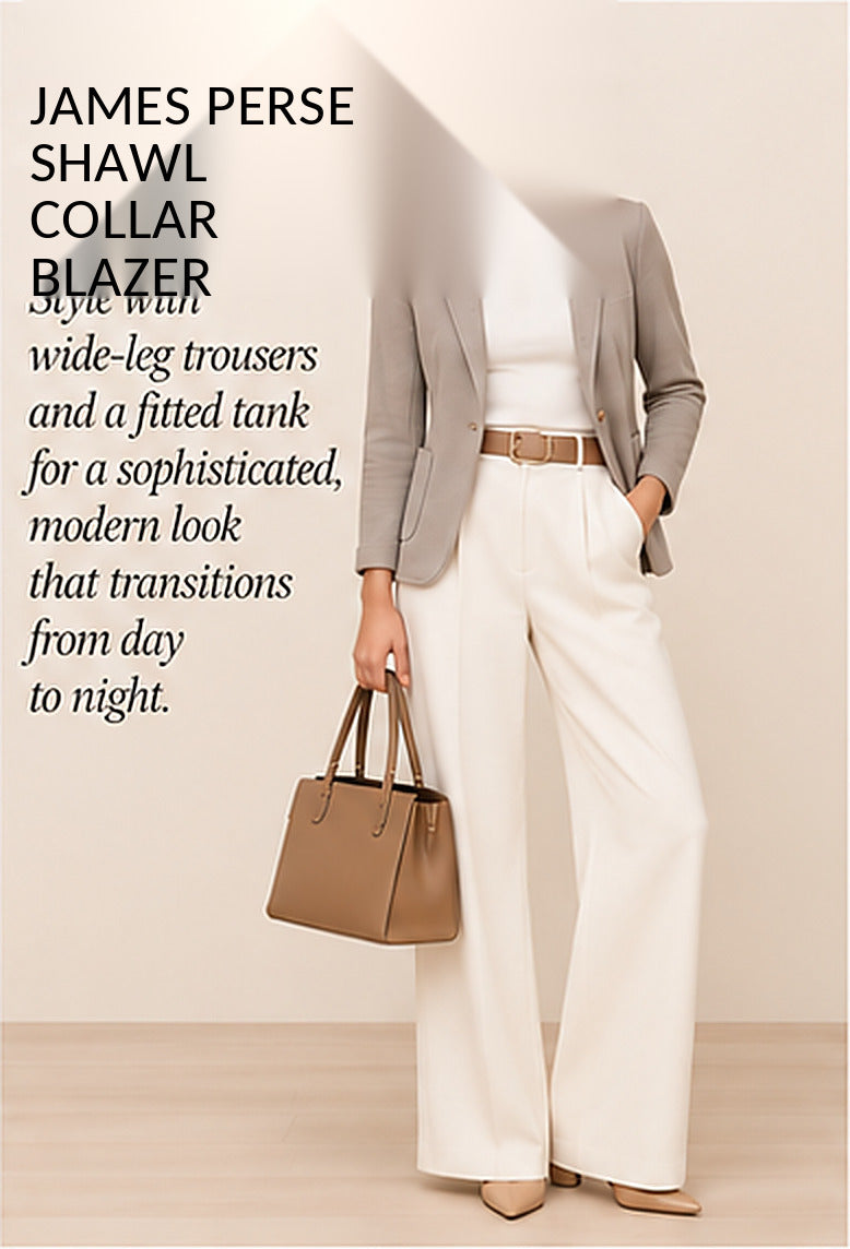 James Perse Shawl Collar Blazer – styled editorial look 2