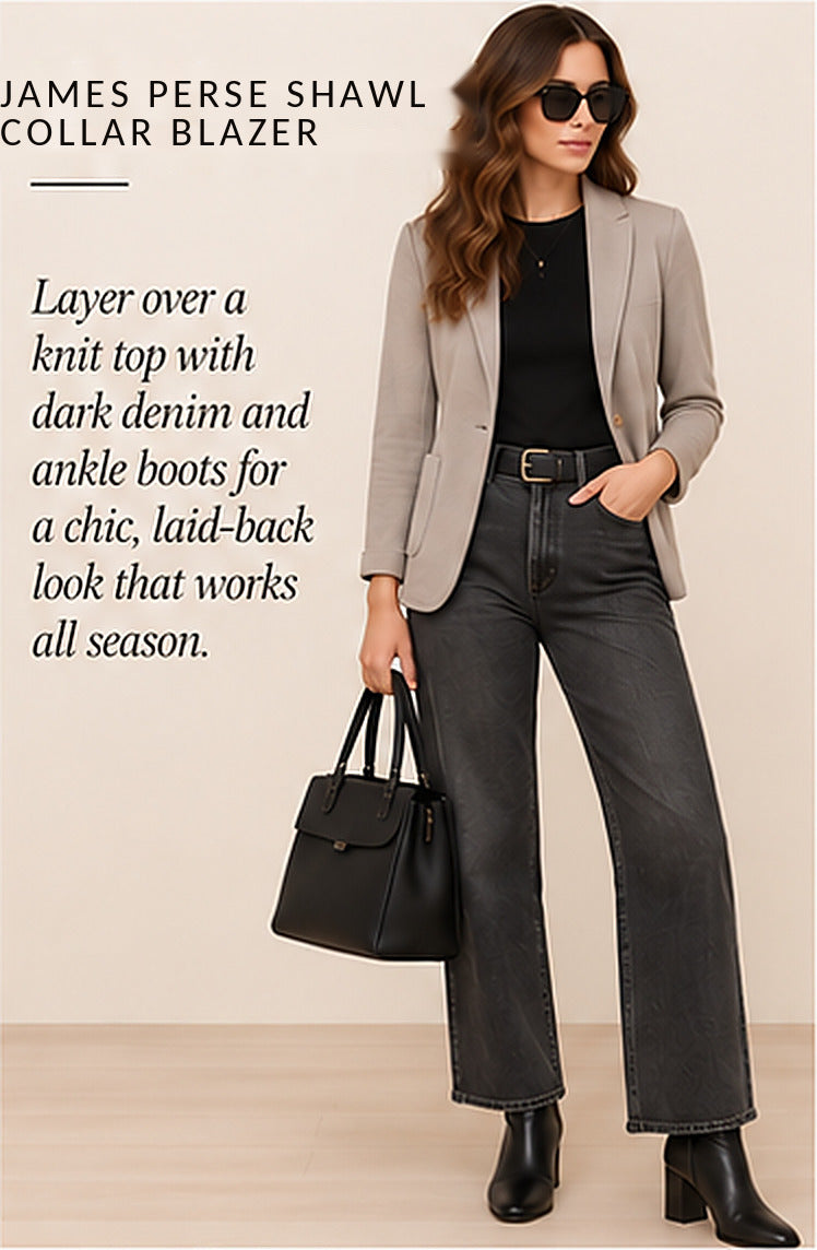 James Perse Shawl Collar Blazer – styled editorial look 3