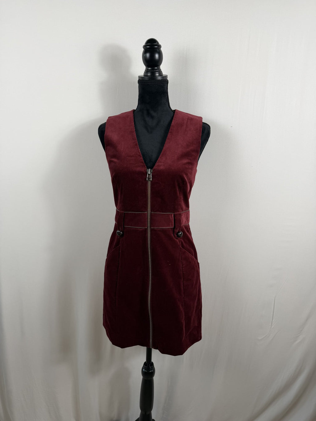 Veronica Beard Orial Corduroy Dress – Bordeaux – front