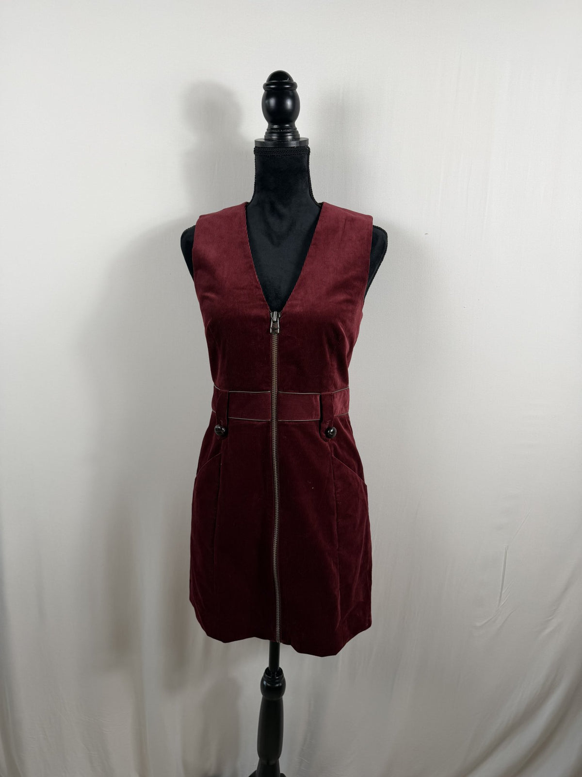 Veronica Beard Orial Corduroy Dress – Bordeaux – front
