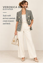 Veronica Beard Short-Sleeve Double-Breasted Tweed Jacket – styled editorial look 2
