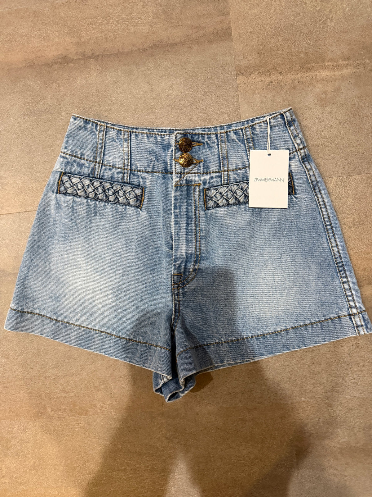 Zimmermann Lucky Denim Short – Skylark – front
