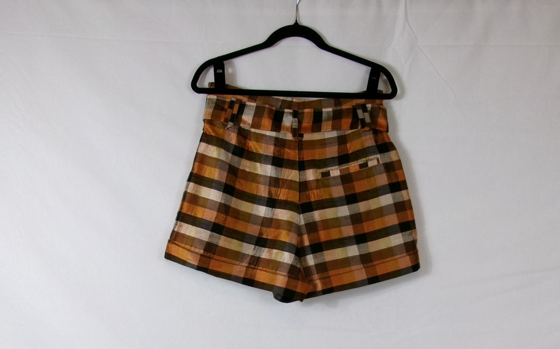 Sézane Romeo Shorts — Carreaux Ocre – back