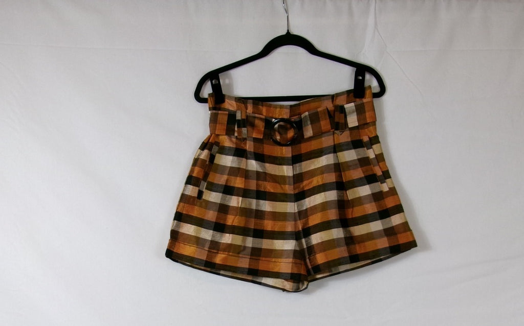 Sézane Romeo Shorts — Carreaux Ocre – front