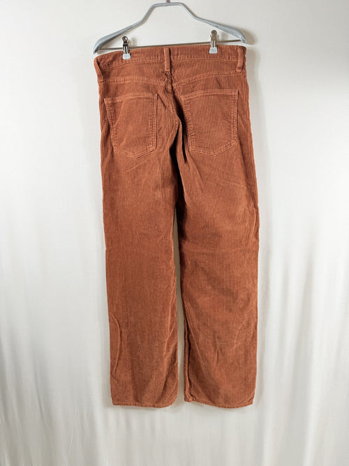 AGOLDE Harper Mid-Rise Wide Straight Corduroy Jean – Saddle Brown - back