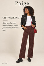 PAIGE Corduroy Sasha 32" Pant with Patch Pockets – Landslide – styled: City Weekend