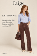 PAIGE Corduroy Sasha 32" Pant with Patch Pockets – Landslide – styled: Soft Structure