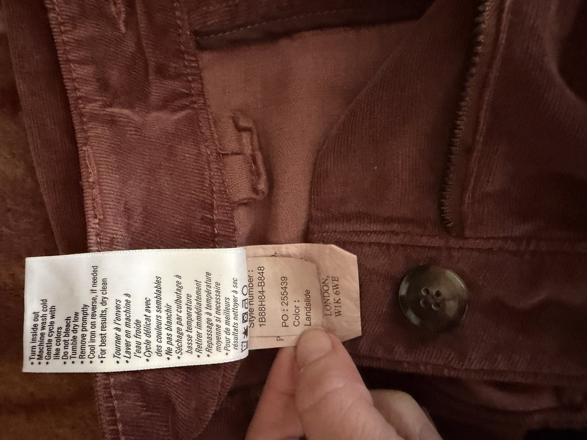 PAIGE Corduroy Sasha 32" Pant with Patch Pockets – Landslide – care label 2