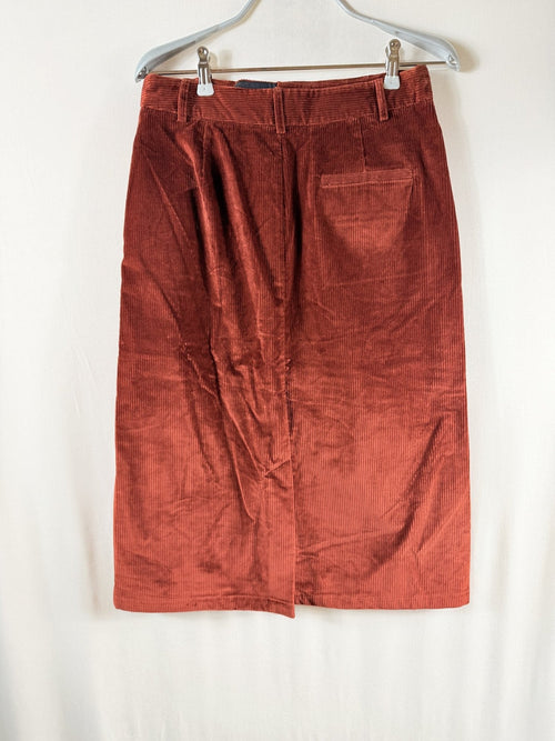 A.P.C. Rust Corduroy Midi Skirt - back