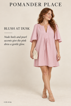 Pomander Place Finley Mini Dress – Dusty Pink – styled: Blush at Dusk
