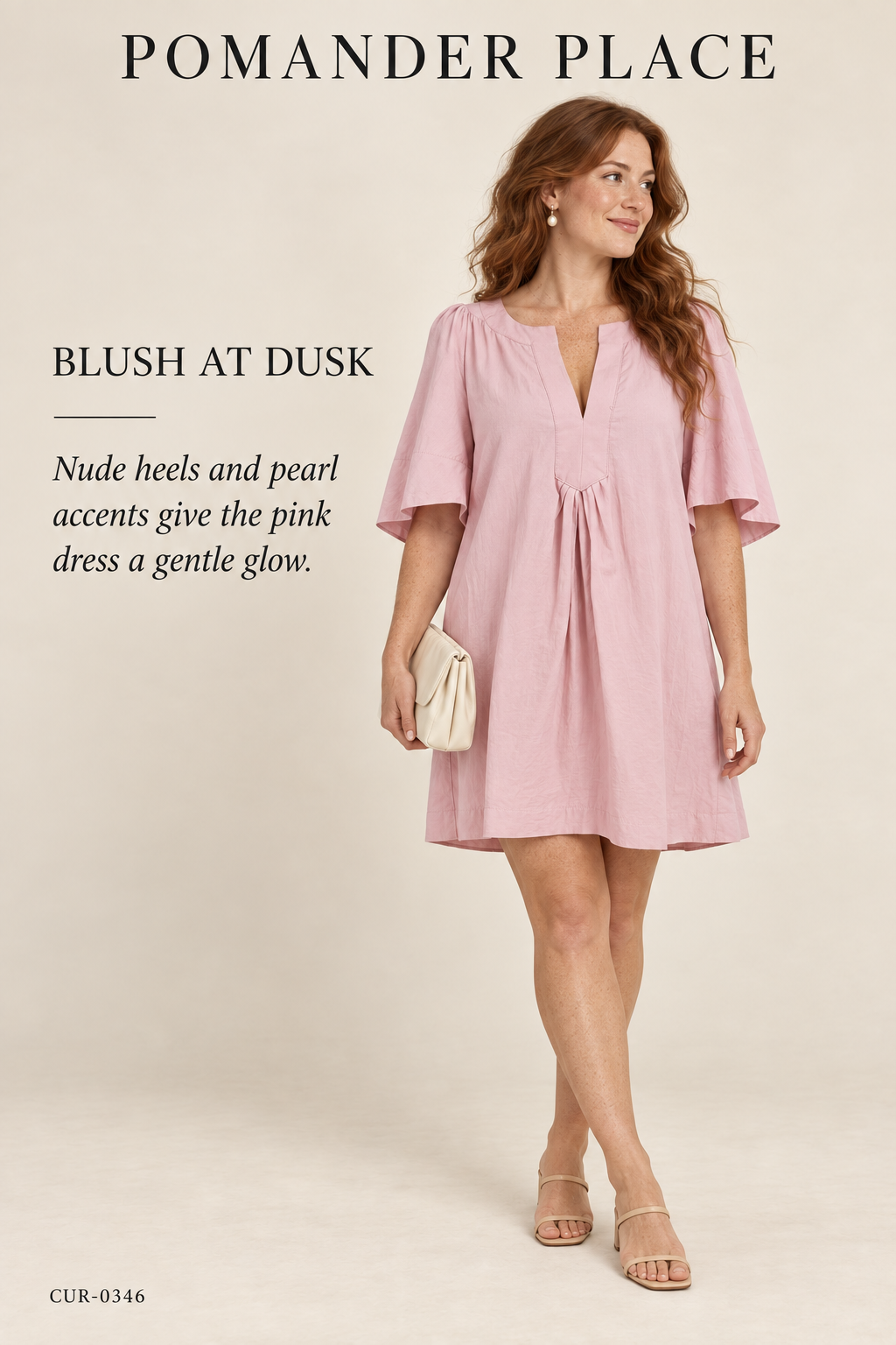 Pomander Place Finley Mini Dress – Dusty Pink – styled: Blush at Dusk