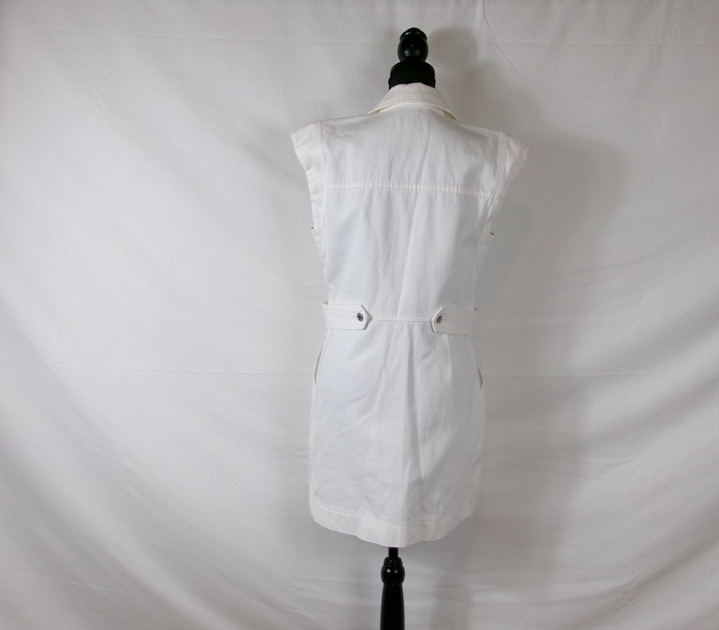 Veronica Beard Jax Denim Shirtdress — White – back