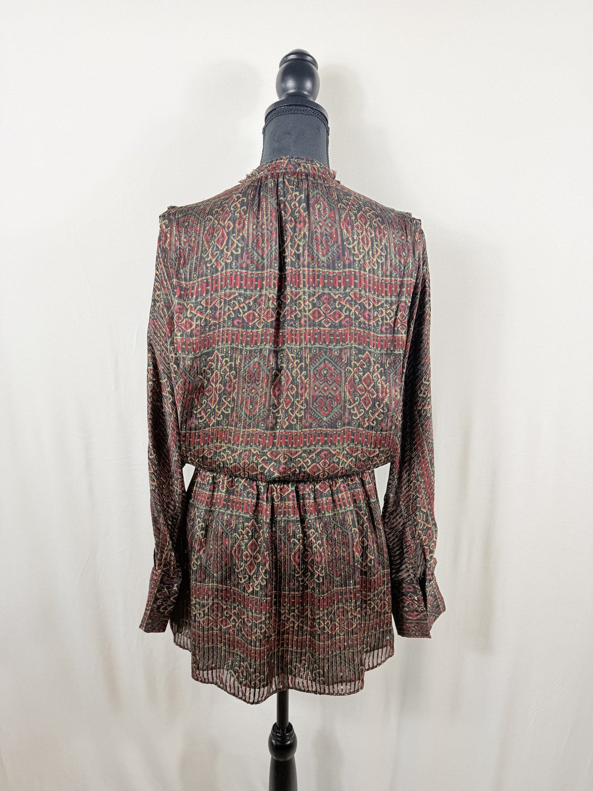 FRAME Paisley Party Dress – Deep Moss Multi – back