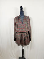 FRAME Paisley Party Dress – Deep Moss Multi – front view 2