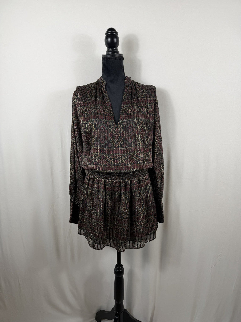 FRAME Paisley Party Dress – Deep Moss Multi – front