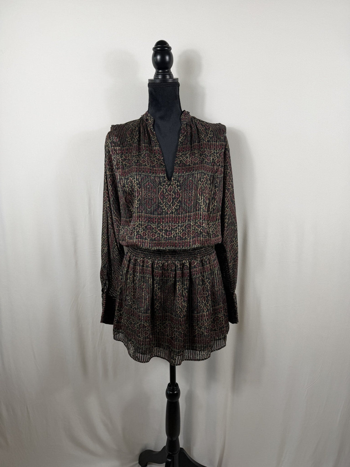 FRAME Paisley Party Dress – Deep Moss Multi – front