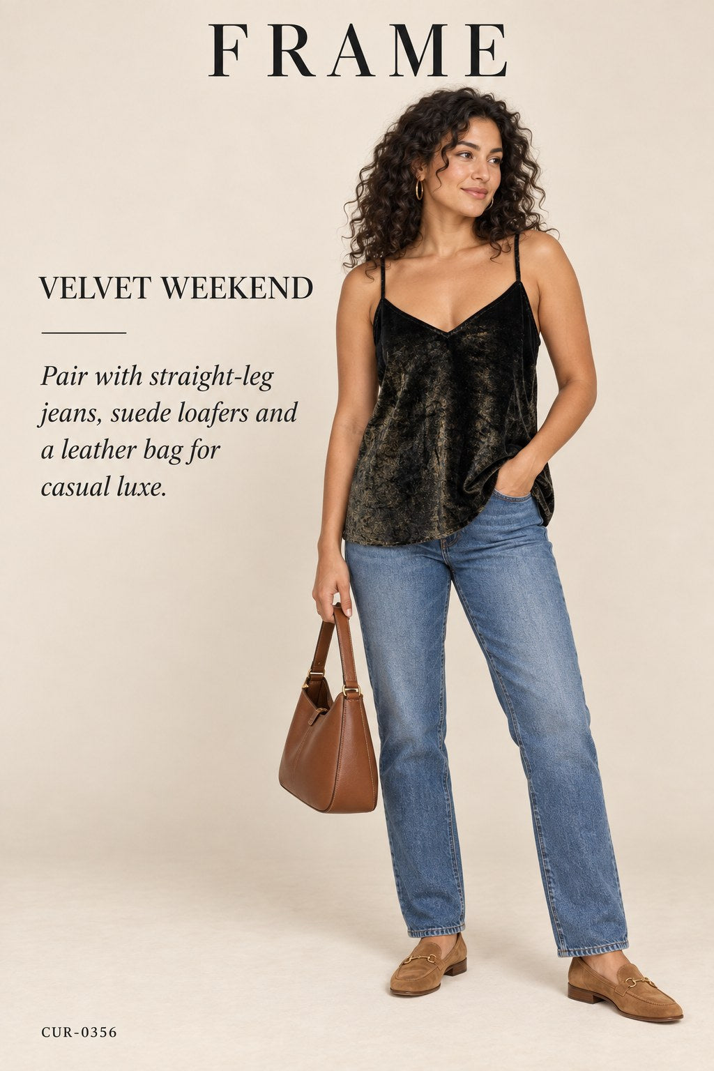 FRAME Velvet Cami – Gold