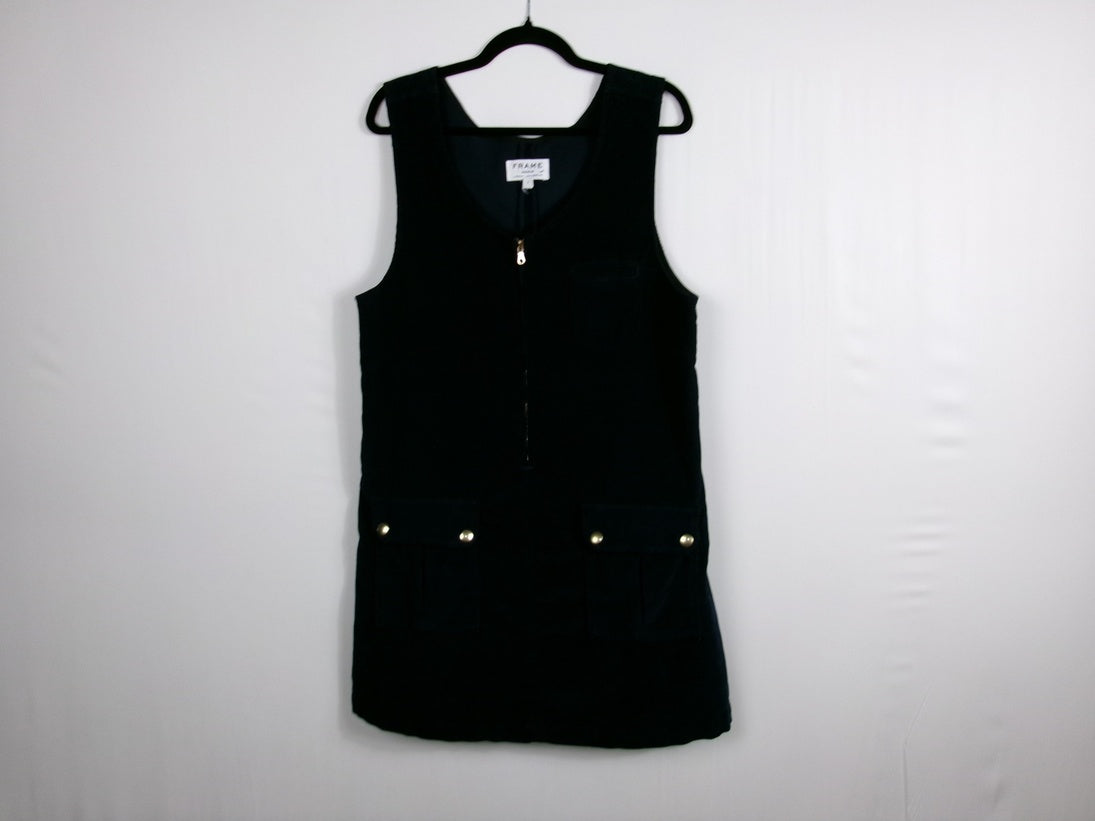 FRAME Le Cord Corduroy Mini Dress — Navy – front