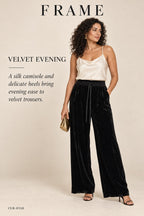 FRAME Velvet Wide-Leg Drawstring Pants – styled: Velvet Evening