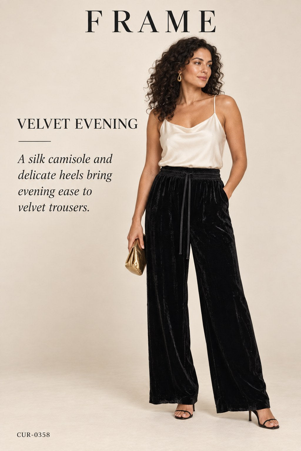 FRAME Velvet Wide-Leg Drawstring Pants – styled: Velvet Evening