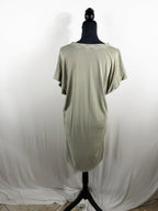 FRAME Le V Mini Pima Cotton T-Shirt Dress – Washed Military – back