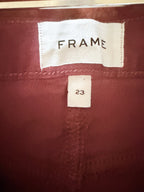 FRAME Le Mini Corduroy Skirt – Bordeaux - care label