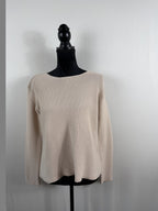 FRAME Textured Cotton Knit Top – Cream – front