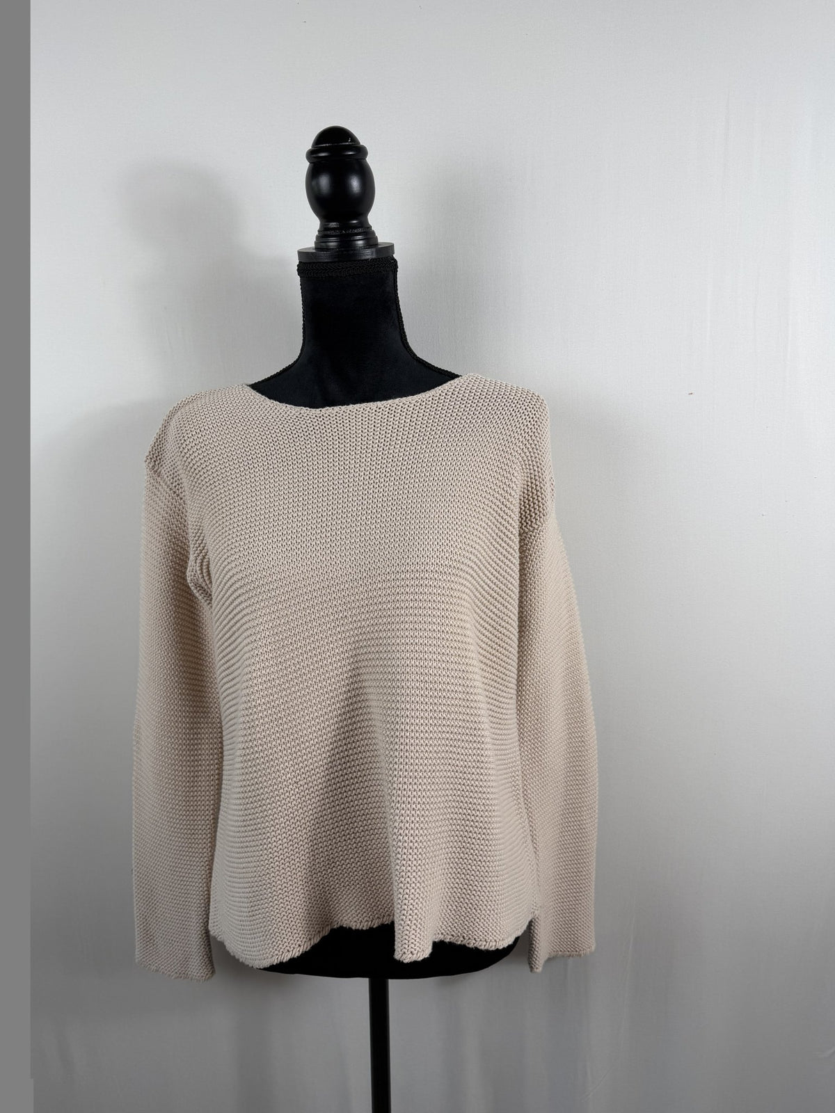 FRAME Textured Cotton Knit Top – Cream – front