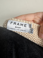 FRAME Textured Cotton Knit Top – Cream – label