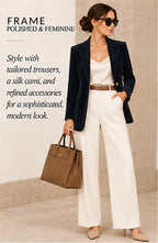 FRAME Velvet Mod Blazer / Atelier – Navy – styled editorial look 2