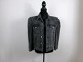 FRAME Rosette Puff Sleeve Denim Jacket – Ozone Black – front