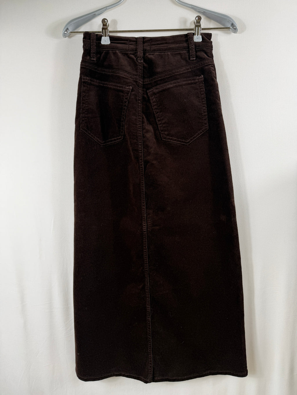 FRAME The Corduroy Midaxi Skirt – Espresso — back