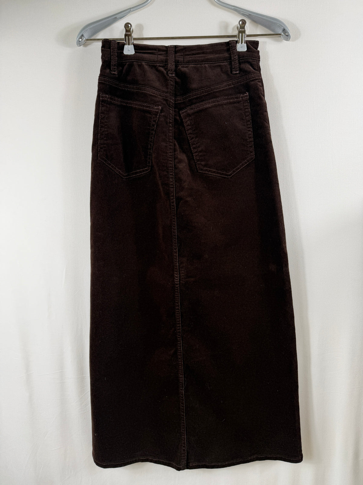 FRAME The Corduroy Midaxi Skirt – Espresso — back