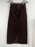 FRAME The Corduroy Midaxi Skirt – Espresso — front