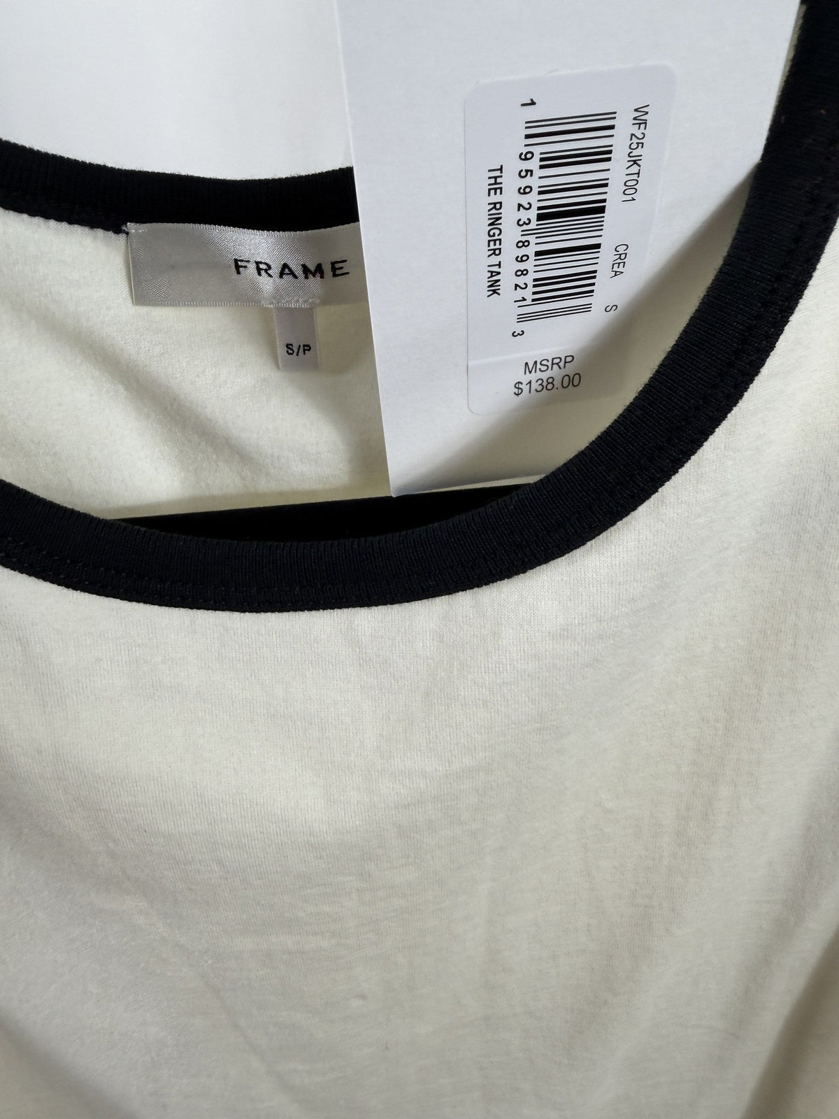 FRAME The Ringer Tank – Ivory – label