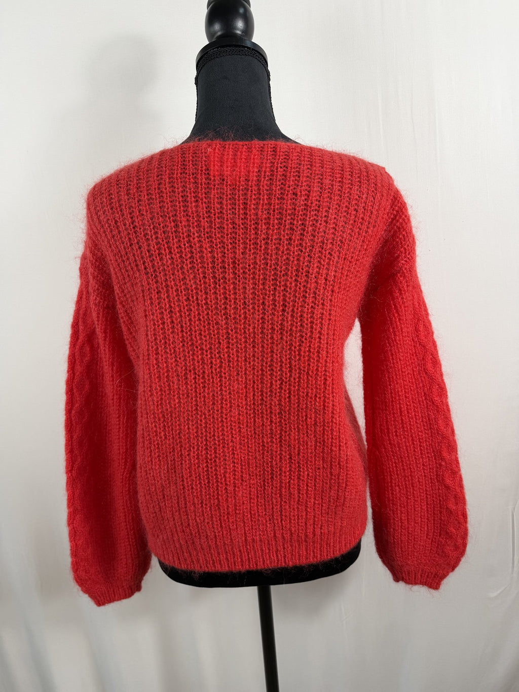 La Maille Sézane Red Braided Bateau-Neck Sweater – back