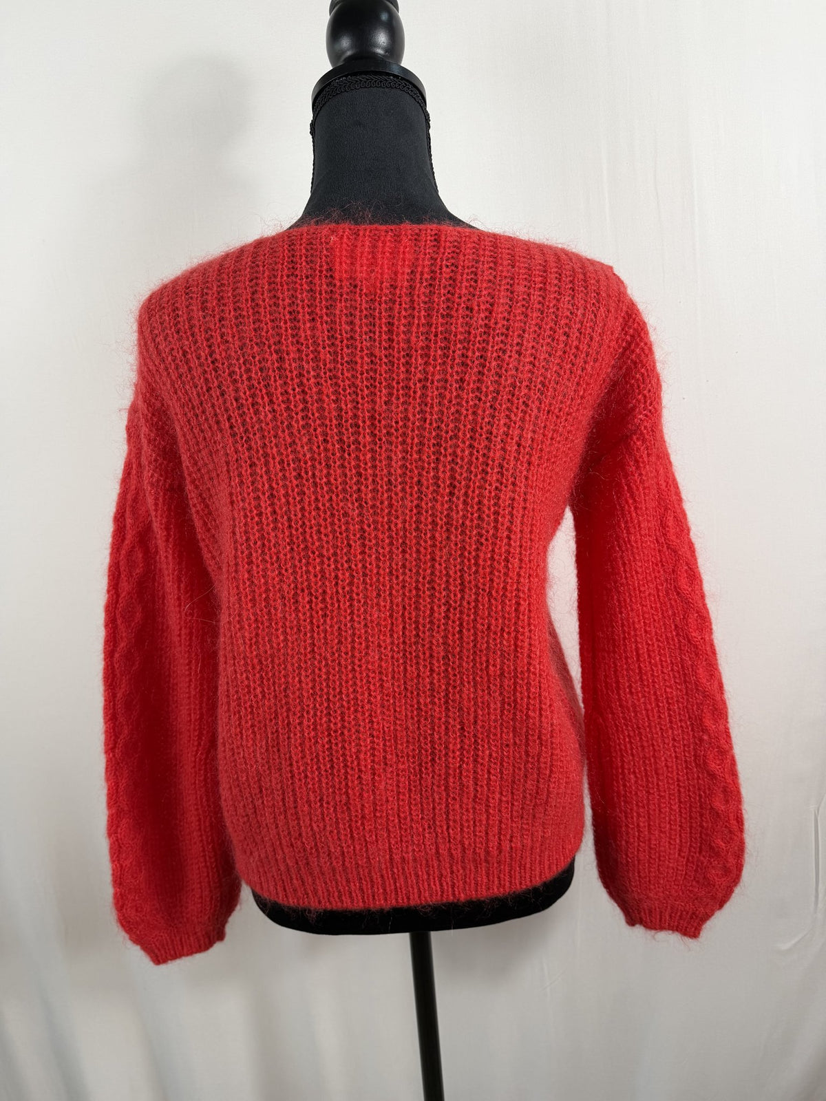 La Maille Sézane Red Braided Bateau-Neck Sweater – back