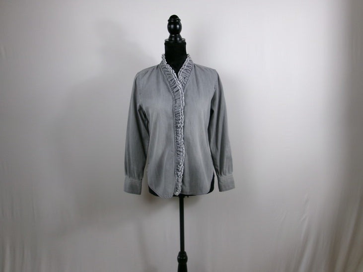 Étoile Isabel Marant Ruffle-Trim Cotton Blouse/Shirt – front