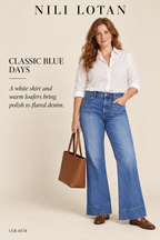 Nili Lotan Nadège Wide-Leg Jean – Classic Wash – styled: Classic Blue Days