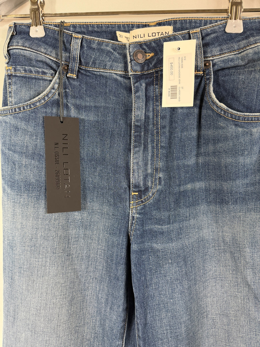 Nili Lotan Celia High-Rise Jean – Classic Wash – tag