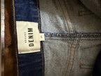 Sézane Dark Indigo Wide-Leg Jeans - care label