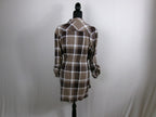 Lafayette 148 Plaid Cotton-Wool Drawstring Shirtdress – Brown – back