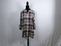 Lafayette 148 Plaid Cotton-Wool Drawstring Shirtdress – Brown – front
