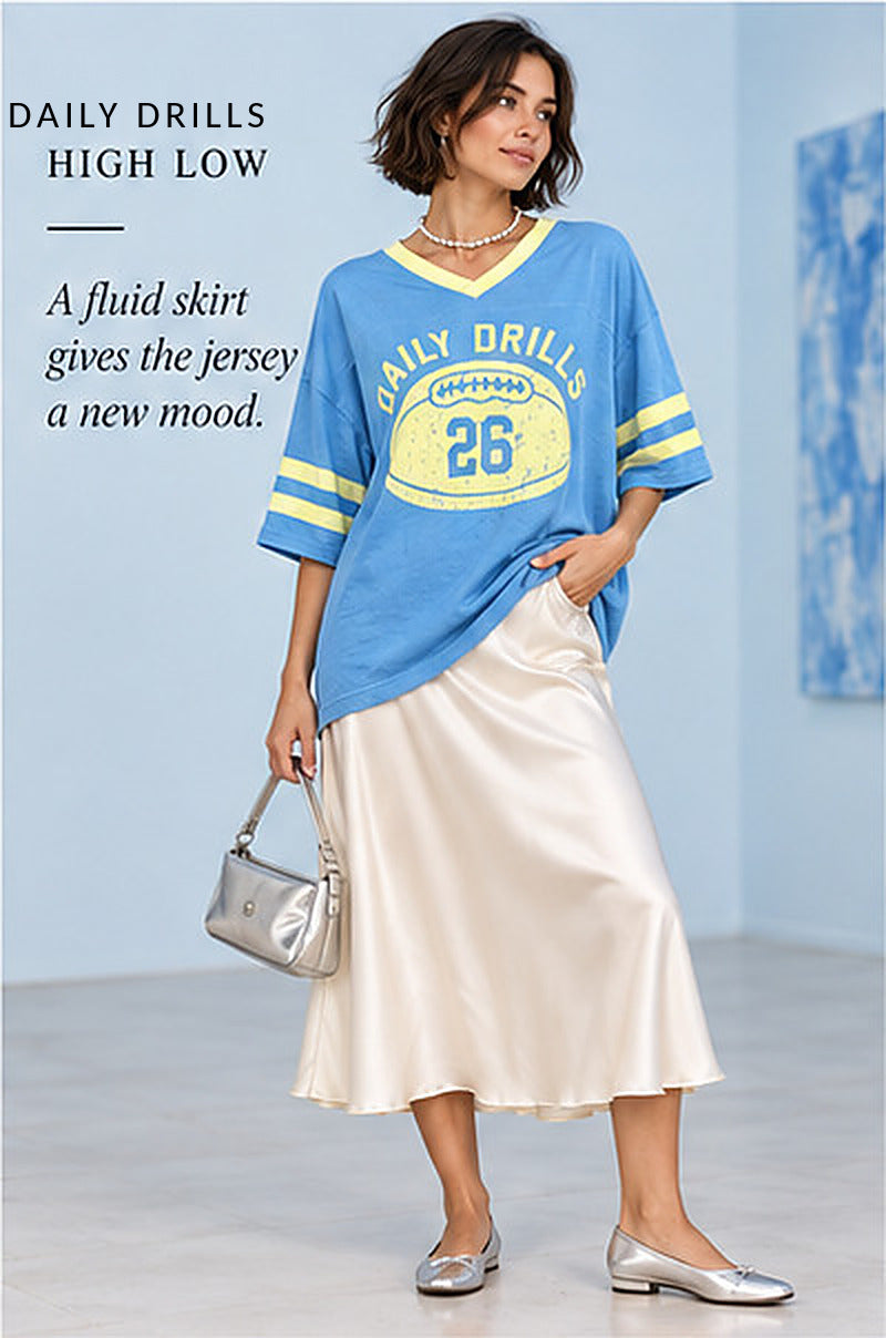 Daily Drills Playmaker Tee – Malibu / Lemonade – styled editorial look 2